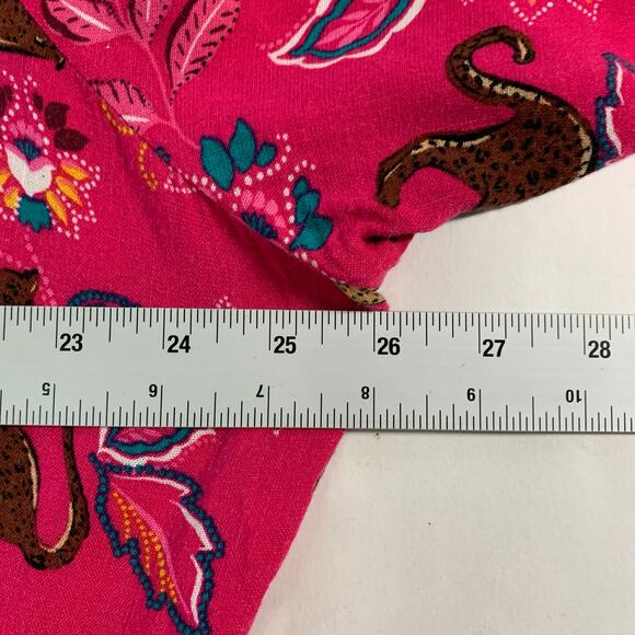 Torrid 3X Midi Rayon Slub Button Front Tie Dress Leopard Pink *flaw - Picture 6 of 10